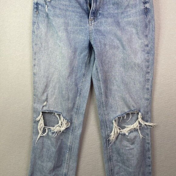 PAIGE Denim - Paige Blue Jeans Womens 29x27 Noella Straight Leg Frayed‎ Hem Radical Destructed